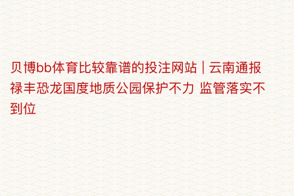 贝博bb体育比较靠谱的投注网站 | 云南通报禄丰恐龙国度地质公园保护不力 监管落实不到位